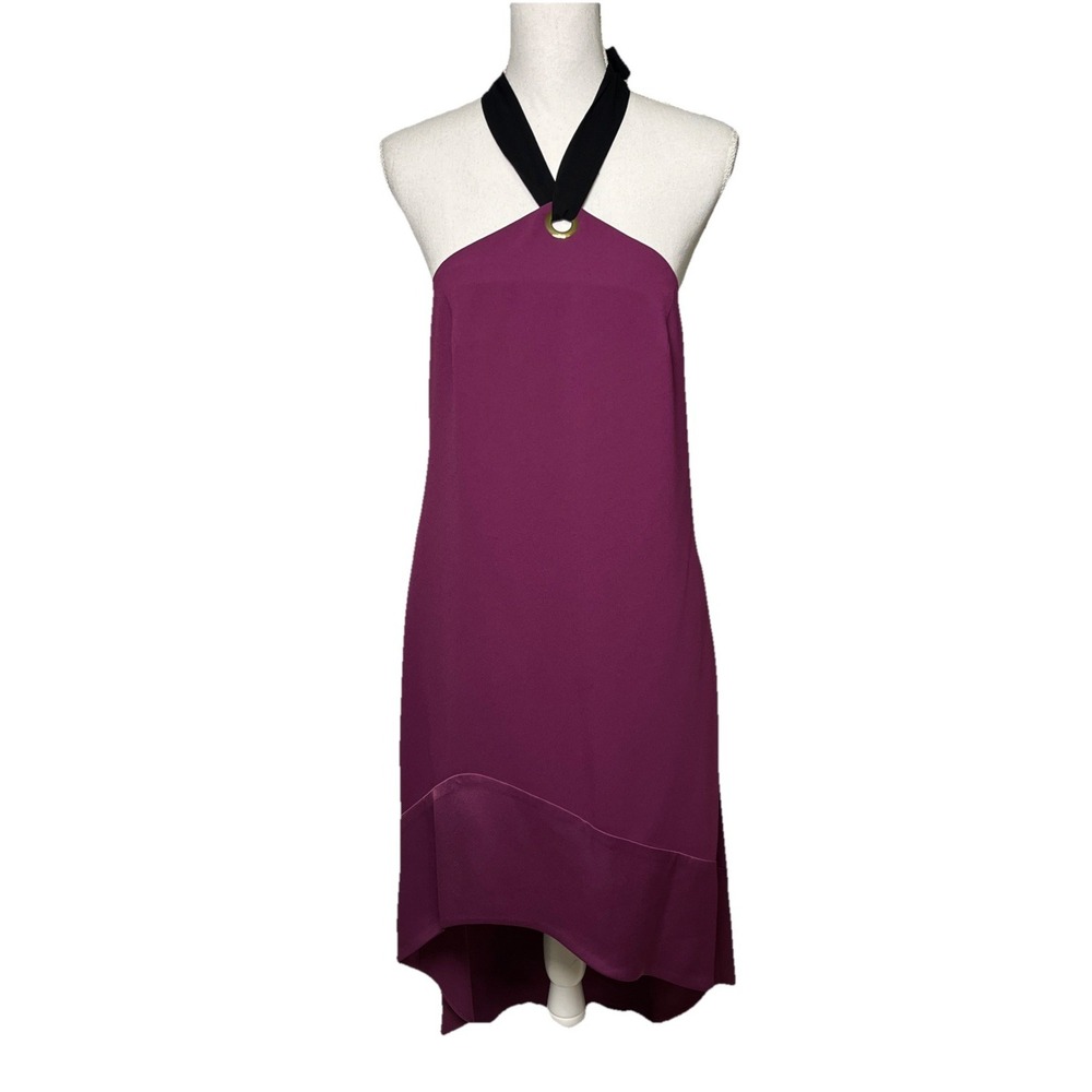 Trina Turk NWT Glow Halter Neck Carmel Crepe Dress Fuchsia Women's Size 6